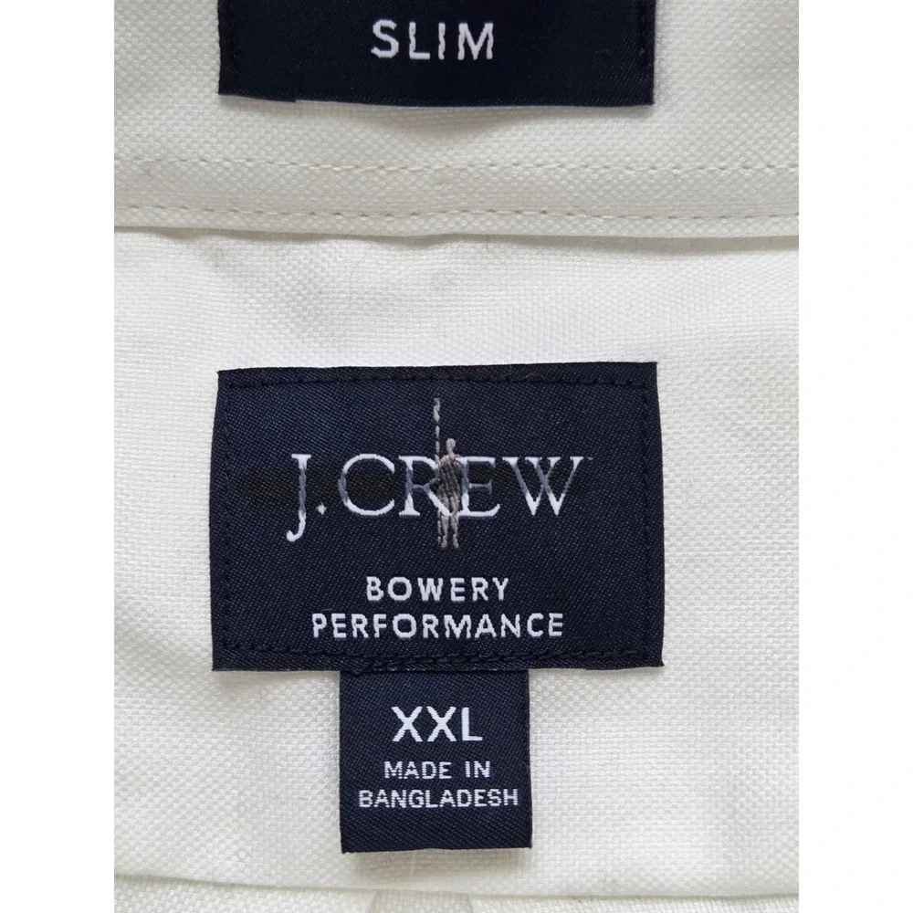 J. Crew Slim Bowery Performance Stretch Oxford‎ Shirt Men XXL White NWT CP684